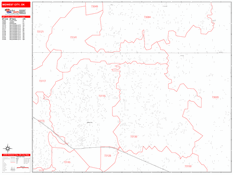 Midwest City Digital Map Red Line Style